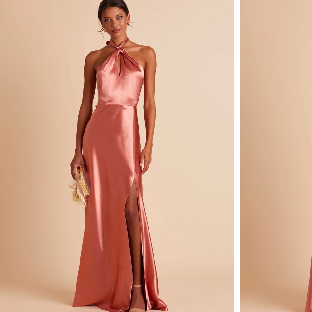 Birdy Grey Monica Satin Dress in Teracotta